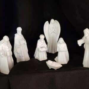 White Ceramic Nativity Set
