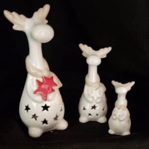 Ceramic Light Up Moose Family