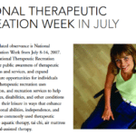 National Therapeutic Recreation Week in July