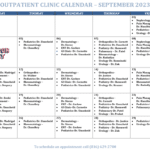 September 2023 Specialty Physicians Clinic Calendar