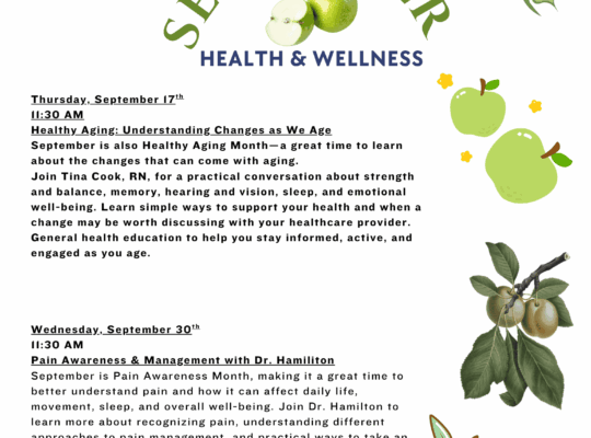 September Health and Wellness events